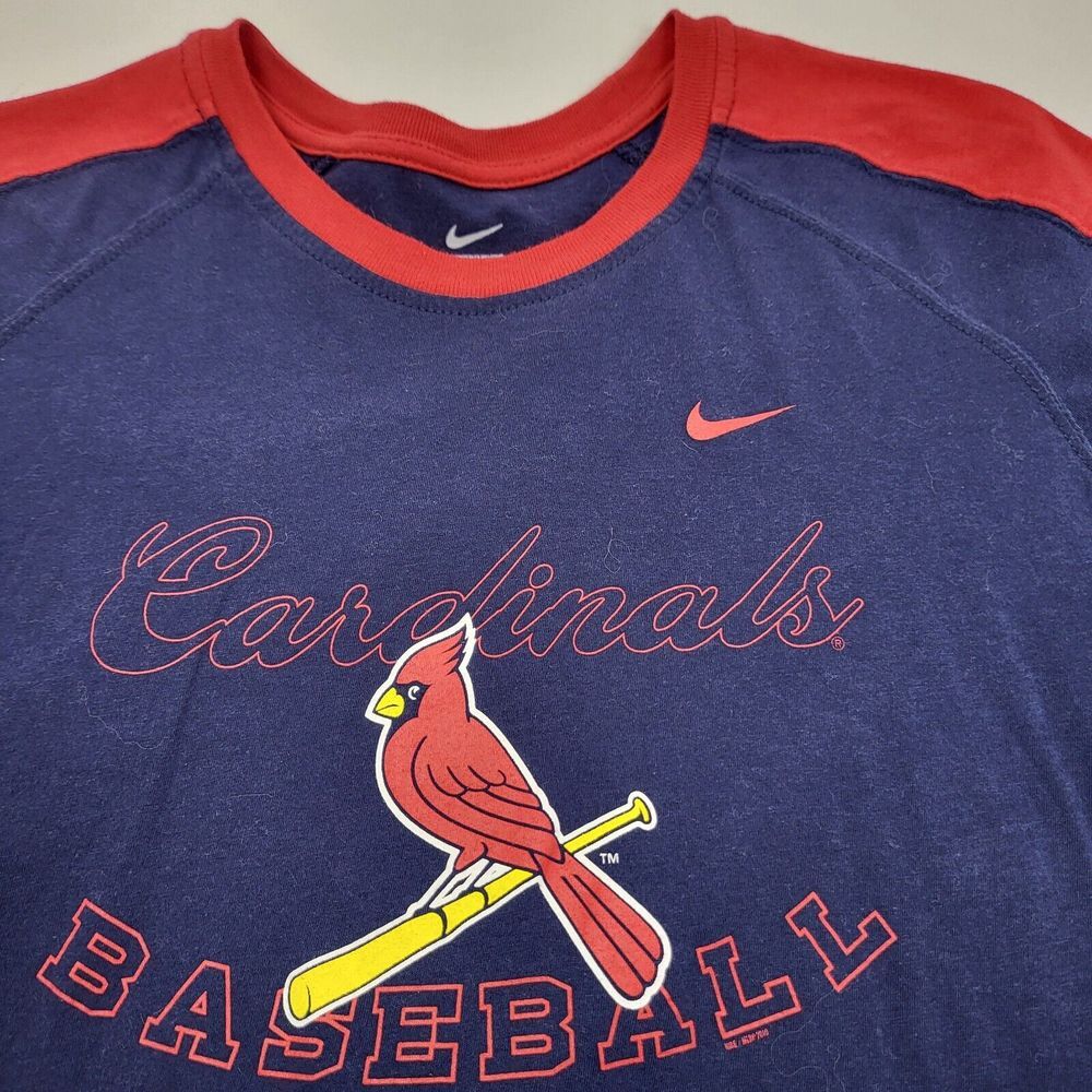 Womens Nike St. Louis Cardinals MLB Blue Red‎ T-Shirt Size XLarge 16-18